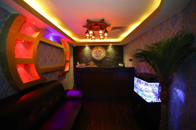 Welcoming reception area at Royal Crown Spa Ajman
